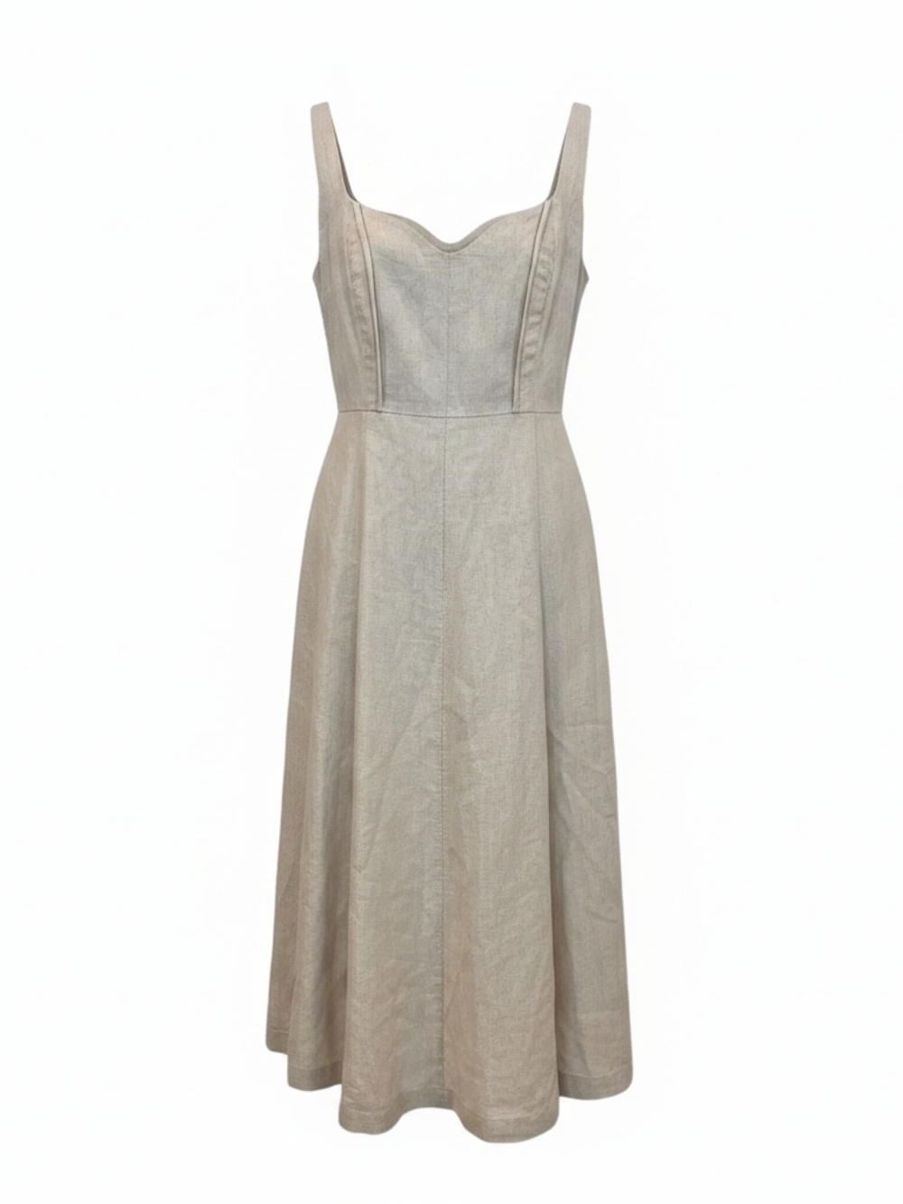 Old Navy Sleeveless Linen-Blend Midi Dress in Natural - Picture 2 of 6